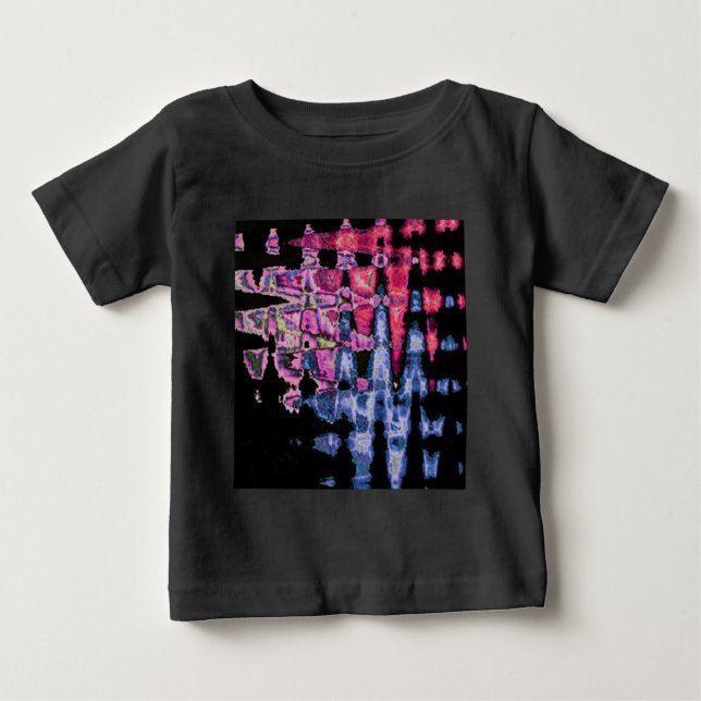 T-shirt Pour Bébé Aquarelle jolie violette, gris cendré et noire (Devant)
