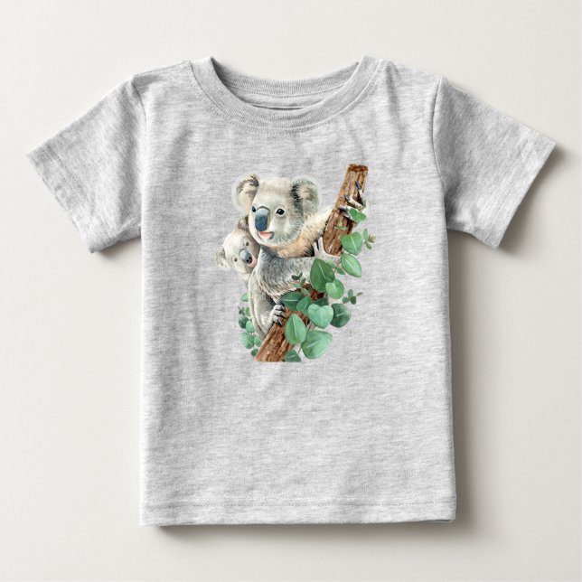 T-shirt Pour Bébé Aquarelle mignonne Australien Koala ours bébé (Devant)