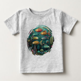 T-shirt Pour Bébé Aquarium Fantastique Poissons Fantaisistes