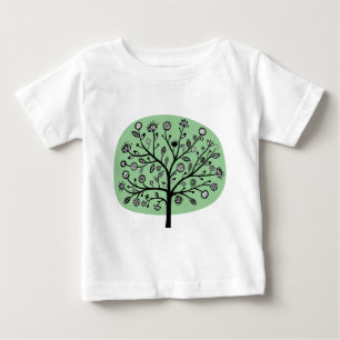 T-shirt Pour Bébé Arbre à fleurs stylisé - Vert dégradé