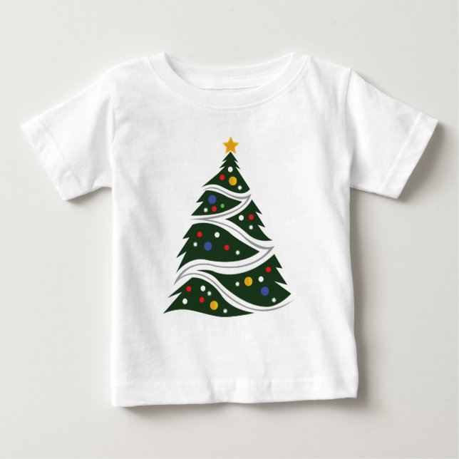 T-shirt Pour Bébé Arbre de Noël (Devant)