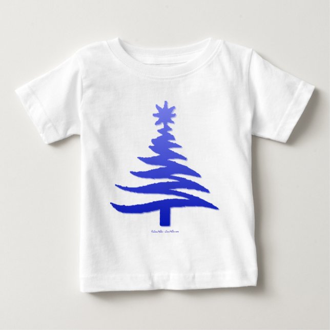 T-shirt Pour Bébé Arbre de Noël Cobalt bleu (Devant)