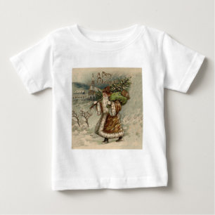 T-shirt Pour Bébé Arbre de Noël du Père Noël victorien