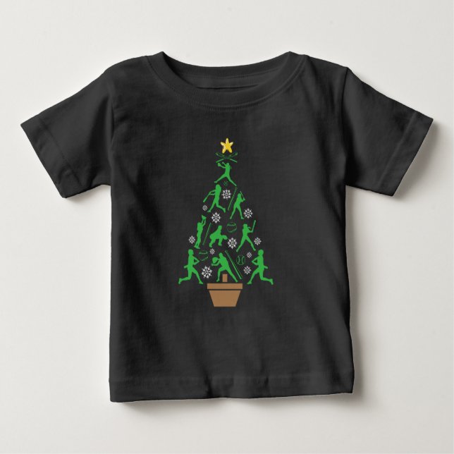 T-shirt Pour Bébé Arbre de Noël pour filles de filles (Devant)