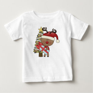 T-shirt Pour Bébé Arbre de vacances de renne de Rudy