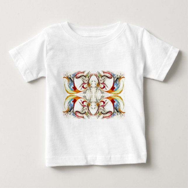 T-shirt Pour Bébé Arbres et oiseaux imaginaire (Devant)