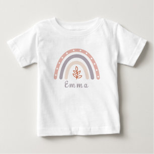T-shirt Pour Bébé Arc-en-ciel bohème cool avec nom personnalisé