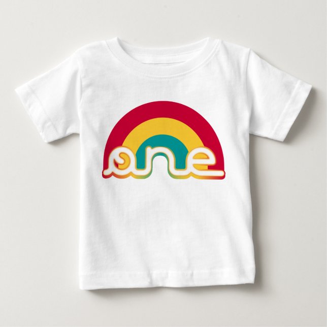 T-shirt Pour Bébé Arc-en-ciel un anniversaire Tee (Devant)