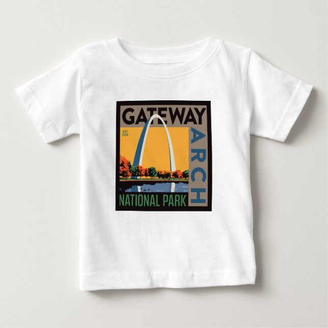 T-shirt Pour Bébé Arche de passerelle | St. Louis, Missouri (Devant)