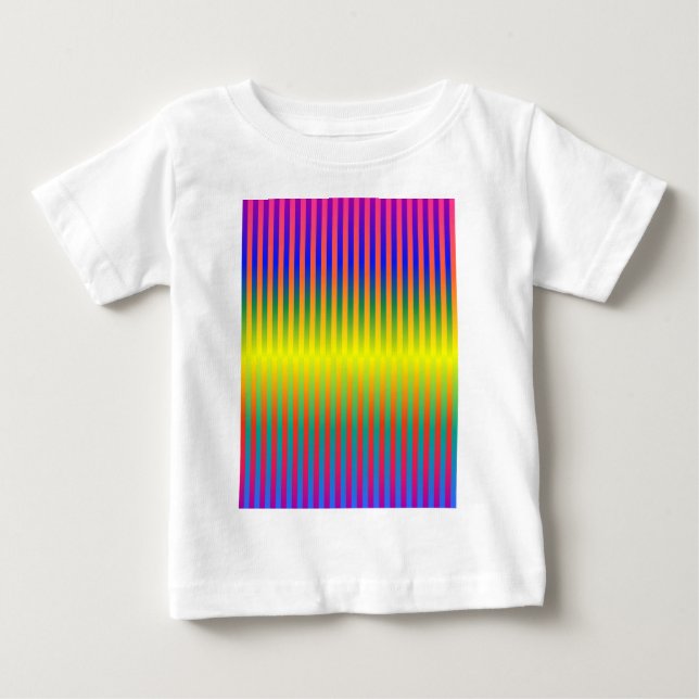 T-shirt Pour Bébé Arcs-en-ciel foncés et clairs (bandes) (Devant)