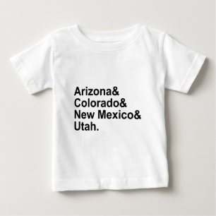 T-shirt Pour Bébé Arizona Colorado Nouveau-Mexique Utah   Quatre coi