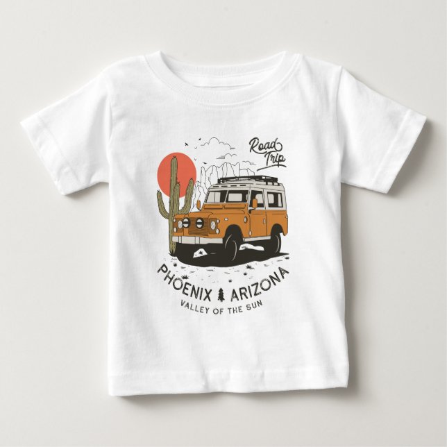 T-shirt Pour Bébé Arizona Desert Sunset Road Trip Cactus Phoenix (Devant)