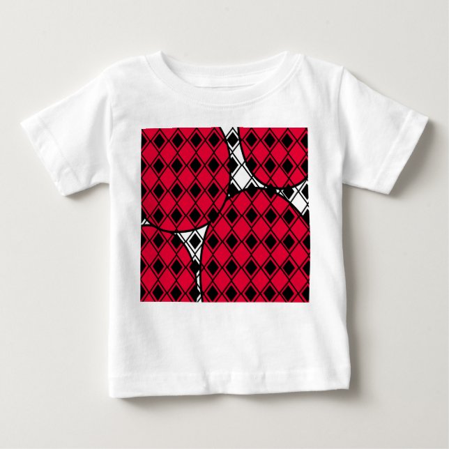 T-shirt Pour Bébé Arlequin en Blob Rose (Devant)