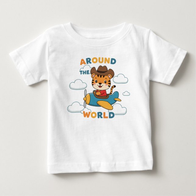 T-shirt Pour Bébé Around the World Tiger (Devant)