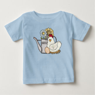 T-shirt Pour Bébé Arrosoir de poulet de campagne Tournesol Marguerit