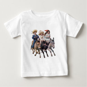 T-shirt Pour Bébé Art antique de cheval de poney pour enfants