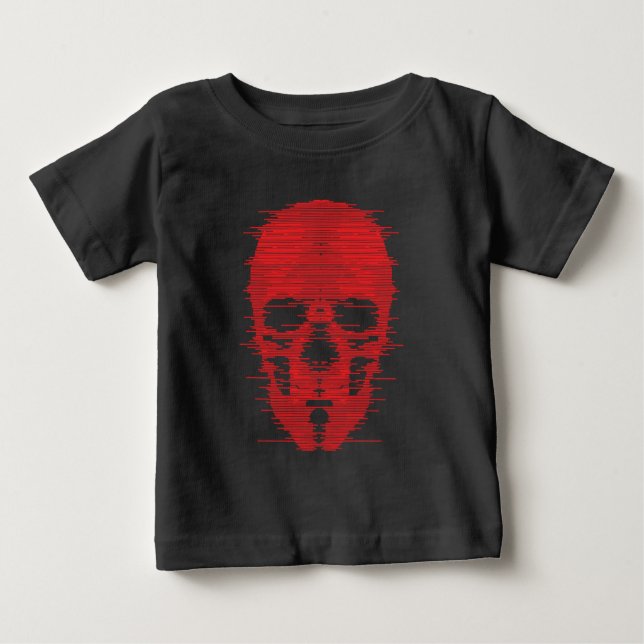 T-shirt Pour Bébé Art crâne rouge (Devant)