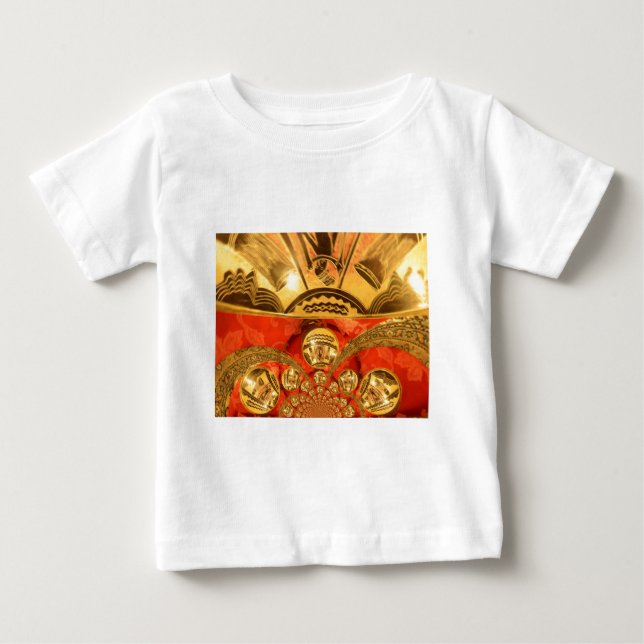 T-shirt Pour Bébé Art Culturel Africain : Design Rouge Or Riche (Devant)