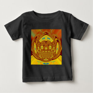 T-shirt Pour Bébé Art de baseball jaune doré Imprimer