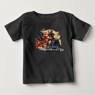T-shirt Pour Bébé Art de la fête de l'indépendance de l'oncle Sam sa