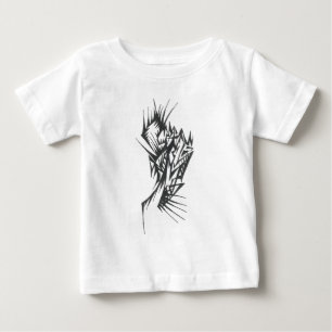 T-shirt Pour Bébé Art de tatouage tribal abstrait noir et blanc