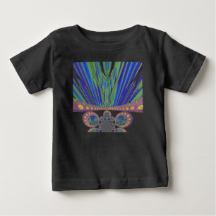 T-shirt Pour Bébé Art Décoratif Bleu d'Afrique Design Imprimer