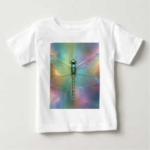 T-shirt Pour Bébé Art fractal élégant de libellule pastel,