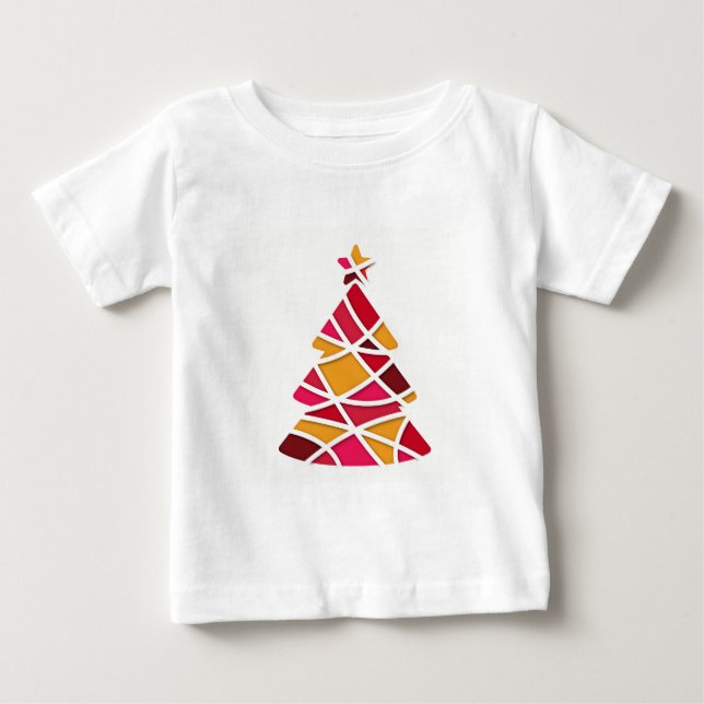 T-shirt Pour Bébé Art moderne élégant sapin de Noël (Devant)