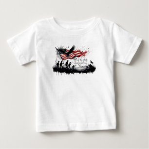 T-shirt Pour Bébé Art patriotique du 4 juillet avec drapeau et solda