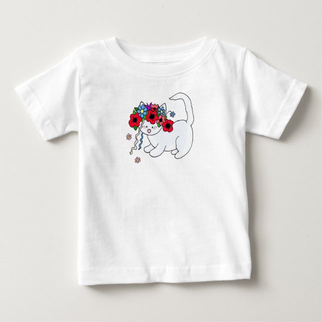 T-shirt Pour Bébé Art populaire d'Ukrainien de chat (Devant)