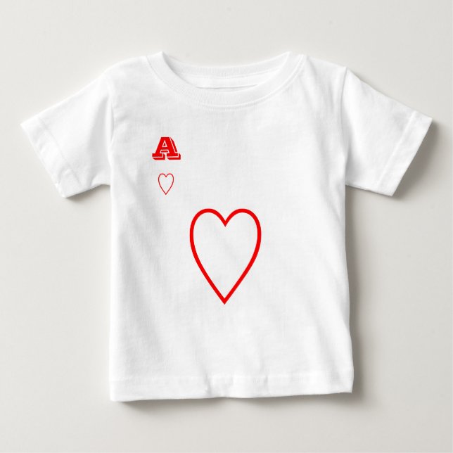 T-shirt Pour Bébé As de chemise de coeurs (Devant)