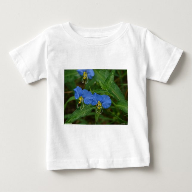 T-shirt Pour Bébé Asiatique Dayflower Bleu Fleur sauvage Vêtements e (Devant)