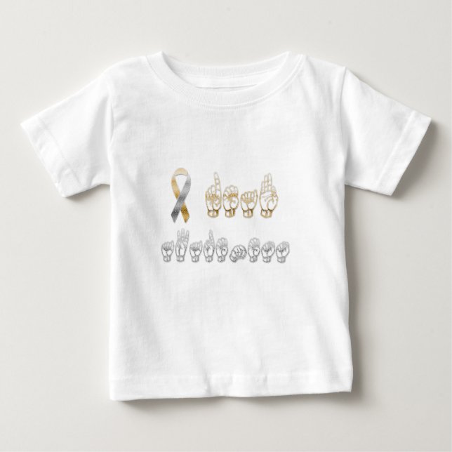 T-shirt Pour Bébé ASL American Sign Language Sensibilisation des sou (Devant)