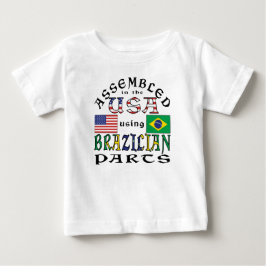 T-shirt Pour Bébé Assemblé aux États-Unis avec des pièces brésilienn