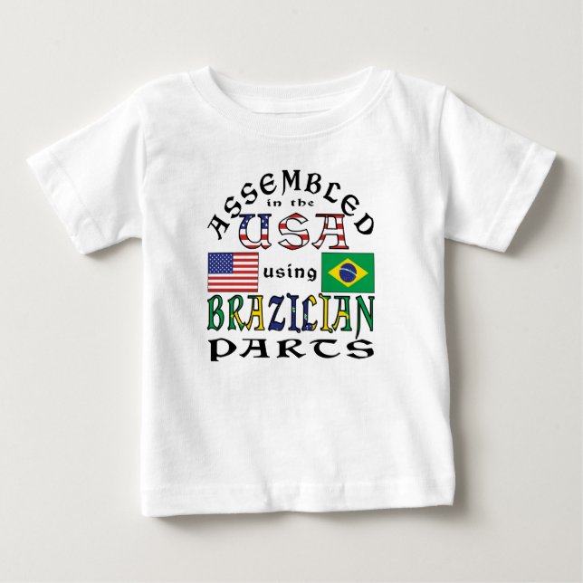 T-shirt Pour Bébé Assemblé aux États-Unis avec des pièces brésilienn (Devant)