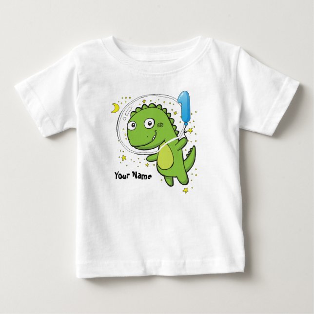 T-shirt Pour Bébé Astronaut Dinosaur 1er anniversaire (Devant)