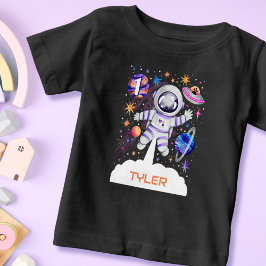 T-shirt Pour Bébé Astronaute dans l'espace avec des planètes et une 