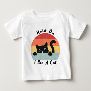 T-shirt Pour Bébé Attends Je Vois Un Chat, Un Amoureux des chats Drô