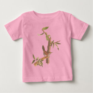T-shirt Pour Bébé Audubon Bewick's Wren Bird sur Brown Ironwood Tree