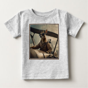 T-shirt Pour Bébé Aussie Kangaroo Avion Pilote,