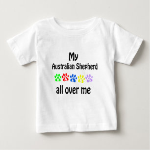 T-shirt Pour Bébé Australian Shepherd Walks Design