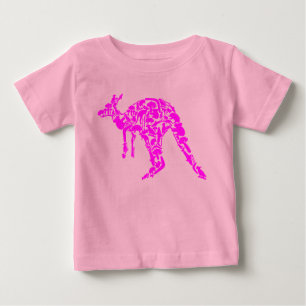 T-shirt Pour Bébé Australie Terre Down Under Kangourou Animaux Rose