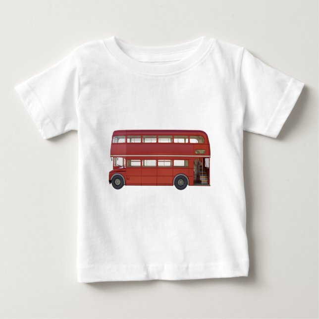 T-shirt Pour Bébé Autobus de rouge de double Decker (Devant)