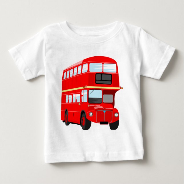 T-shirt Pour Bébé Autobus rouge (Devant)