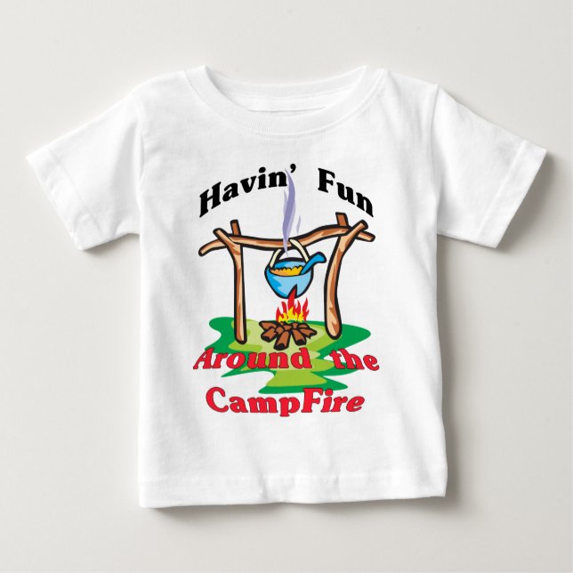 T-shirt Pour Bébé Autour du feu de camp (Devant)