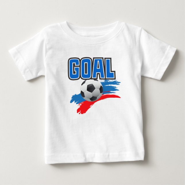 T-shirt pour bébé avec objectif de football (Devant)