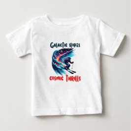 T-shirt Pour Bébé Aventure du ski cosmique dans l'espace