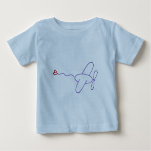 T-shirt Pour Bébé Avion avec coeur