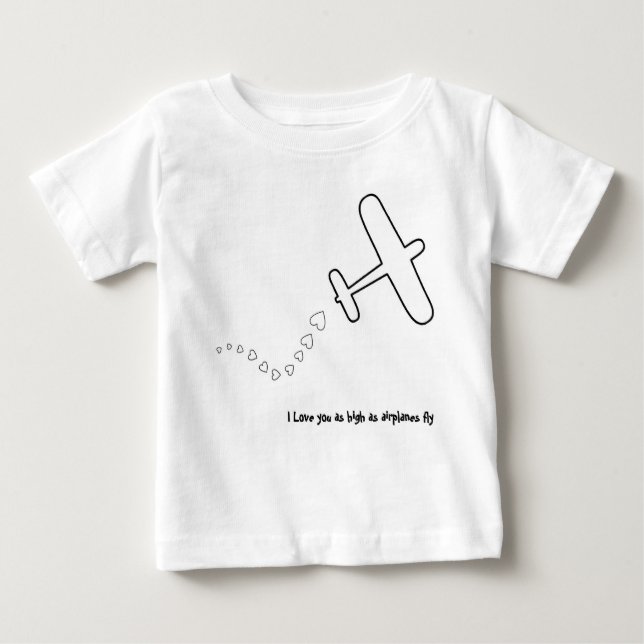 T-shirt Pour Bébé Avion je t'aime (Devant)