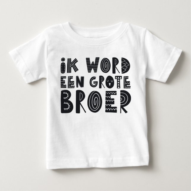 T-shirt Pour Bébé Avis de grossesse: Je deviens un grand frère (Devant)